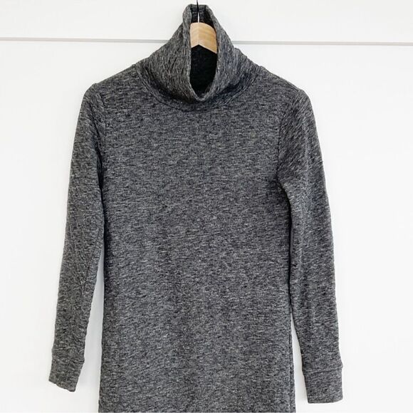 Madewell Long Sleeve Turtleneck Sweater Dress Marled Grey Wool M - Picture 3 of 7